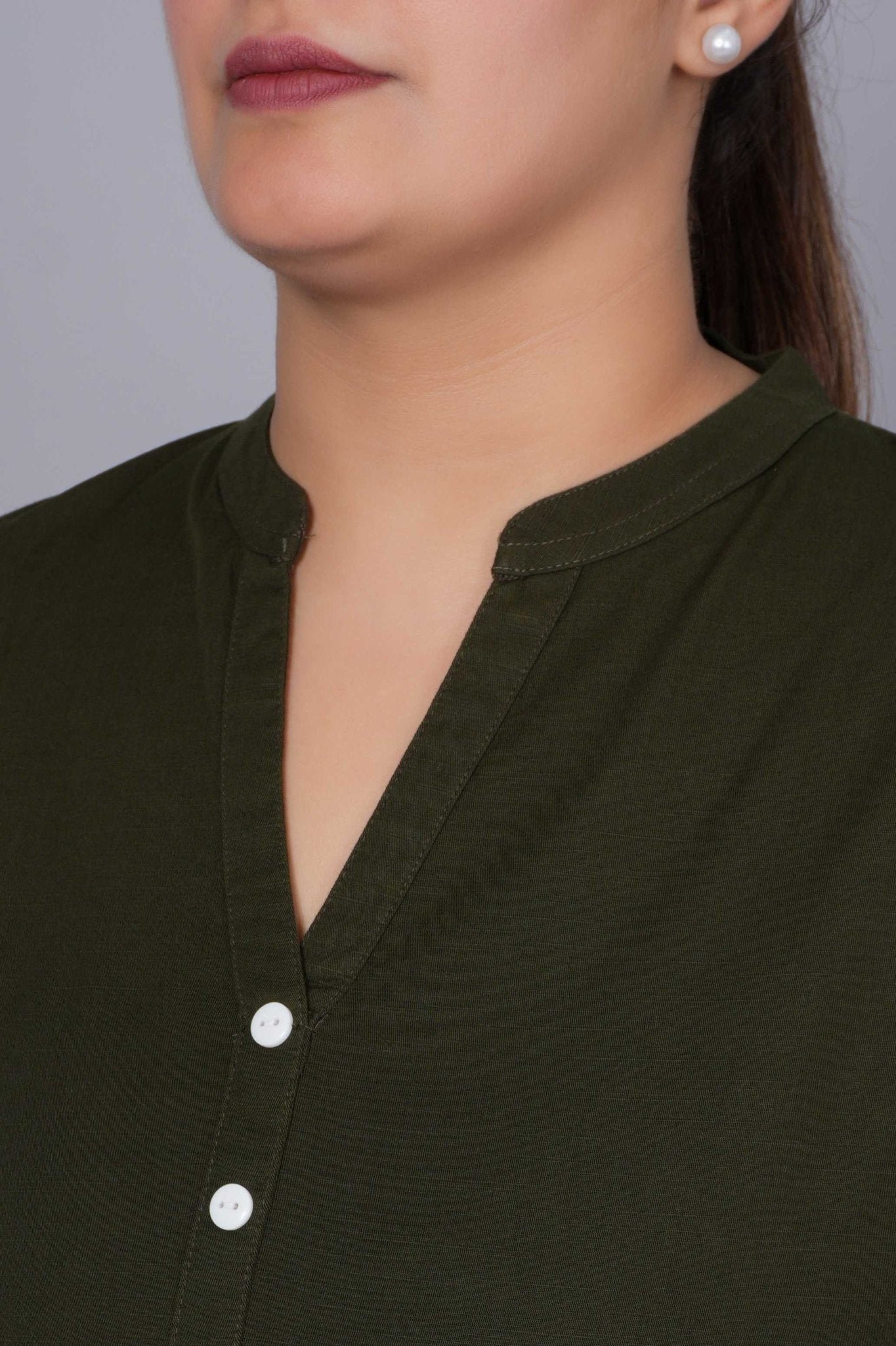 Olive 100% Premium Cotton Long Kurta 3