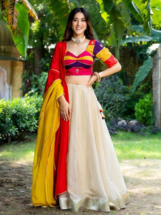 Embroidered Ready to Wear Lehenga & Blouse With Dupatta